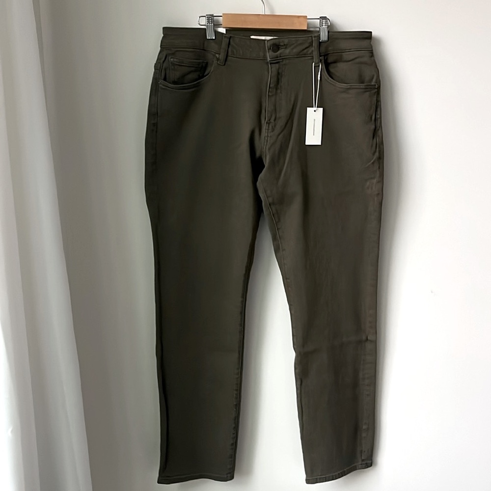 NWT Warp + Weft AMS Amsterdam Slim Jeans Pants in Moss Green Size 36 X 32